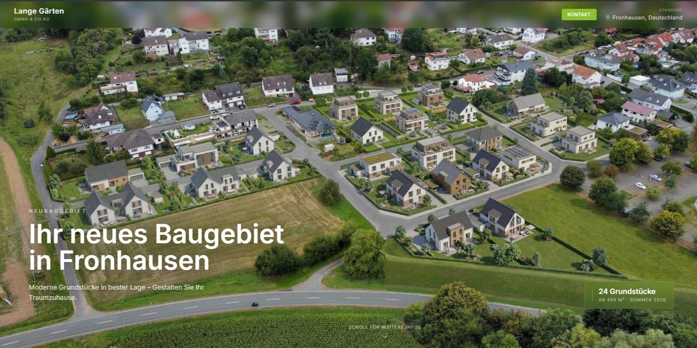 Screenshot der Website Lange Gärten (langegaerten.de)